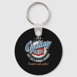 Cycling Grandpa Funny Mountain Biking Bicycle Gift Keychain