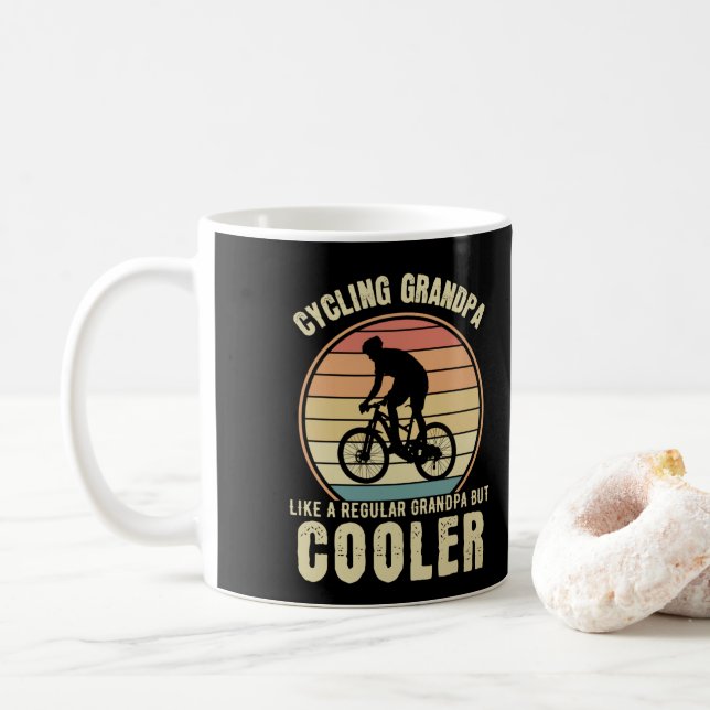 Cycling Grandpa Like a regular grandpa but cooler Coffee Mug (With Donut)