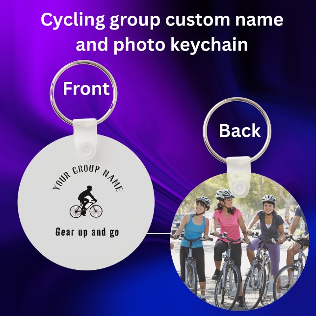 Cycling group custom name & Photo Keychain (Creator Uploaded)