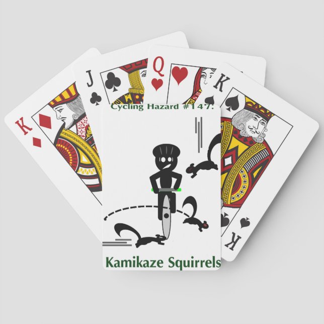 Cycling hazard: kamikaze squirrels poker cards (Back)