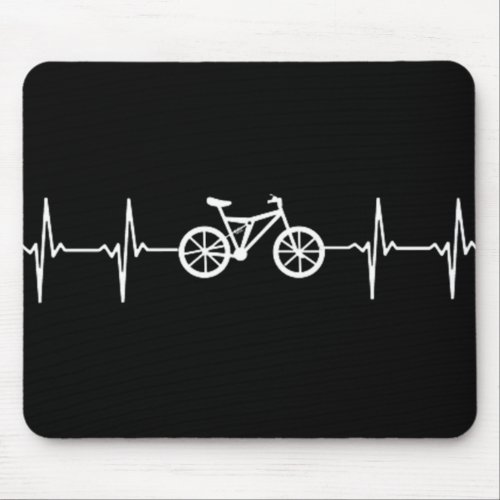 Cycling Heartbeat  Bicycle Rider Biking Mouse Pad