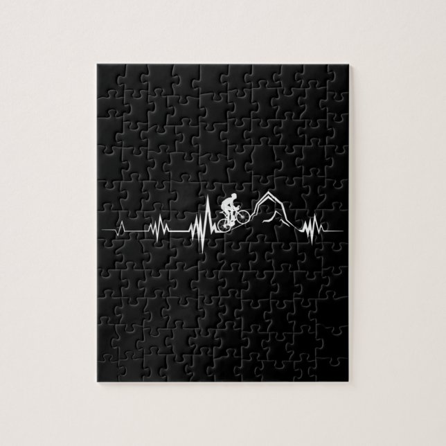 Cycling Heartbeat Racing Bicycle Mountain Bike Jigsaw Puzzle (Vertical)