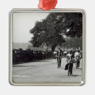 Cycling in Hyde Park, c.1910 Metal Ornament