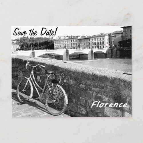 Cycling in the Italian city of Florence Announcement Postcard