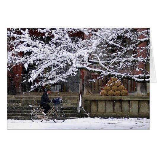 Cycling in the Snow Cards (Front Horizontal)