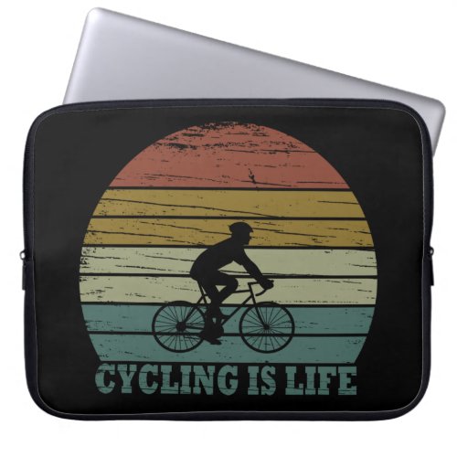 cycling is life motivational quotes laptop sleeve