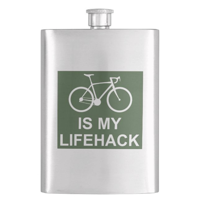 Cycling Is My Lifehack Flask (Front)