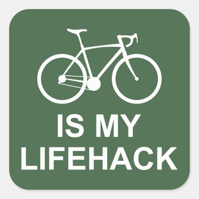 Cycling Is My Lifehack Square Sticker (Front)