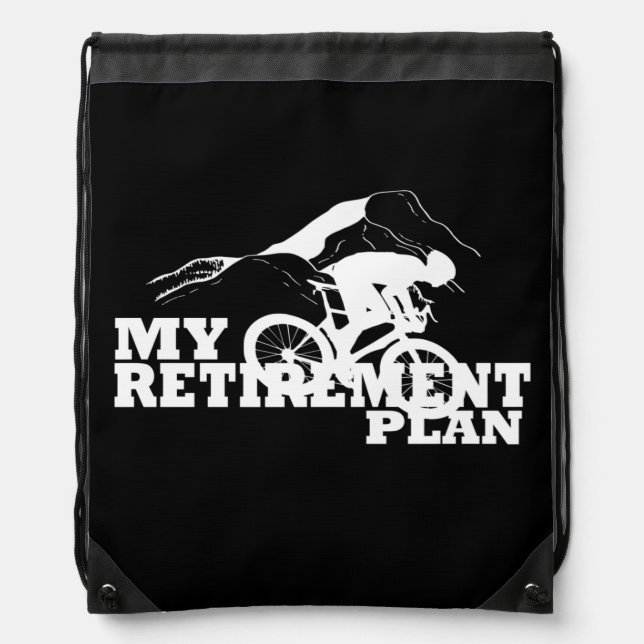 Cycling is my retirement plan drawstring bag (Front)