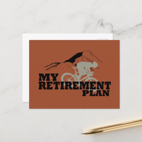 Cycling is my retirement plan holiday postcard