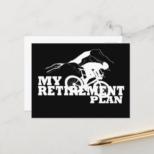 Cycling is my retirement plan holiday postcard