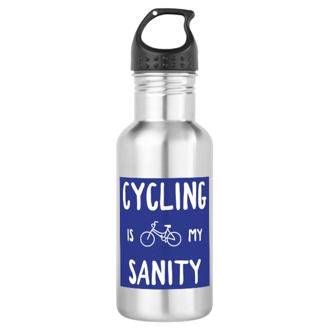 Cycling Is My Sanity Stainless Steel Water Bottle (Front)