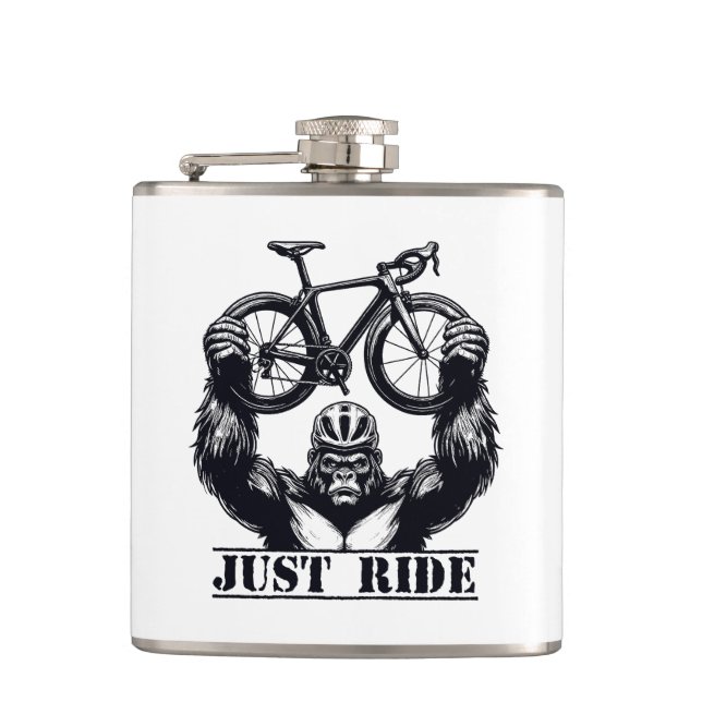 Cycling Just Ride Gorilla Flask (Front)
