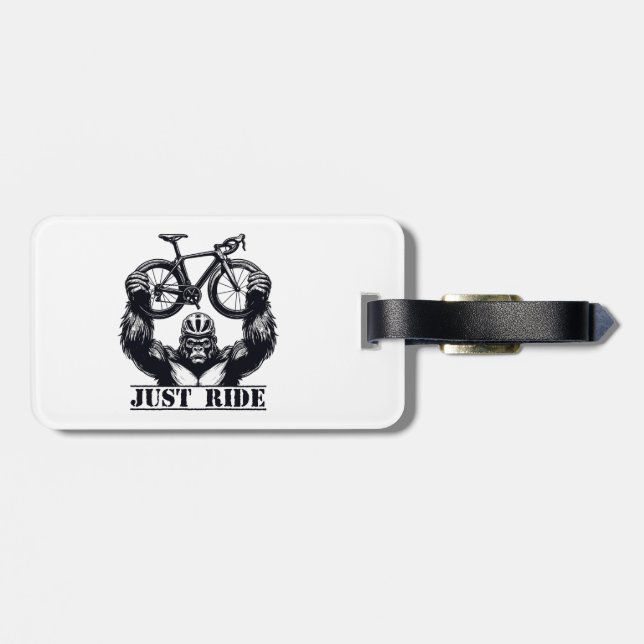 Cycling Just Ride Gorilla Luggage Tag (Back Horizontal)