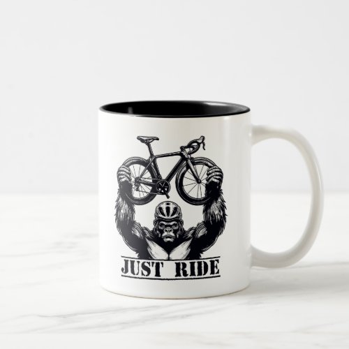 Cycling Just Ride Gorilla Two_Tone Coffee Mug