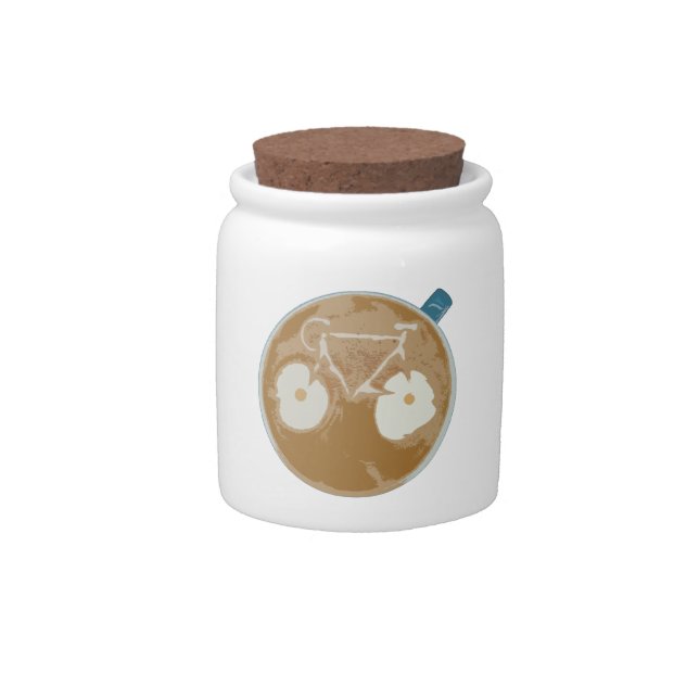 Cycling Latte Art Candy Jar (Front)