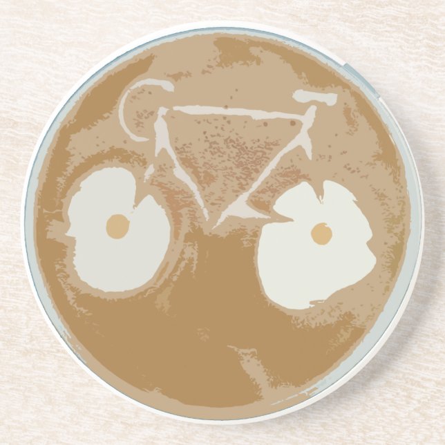 Cycling Latte Art Drink Coaster (Front)
