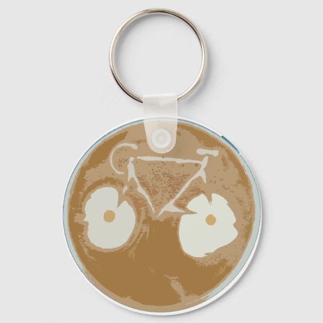 Cycling Latte Art Keychain (Front)