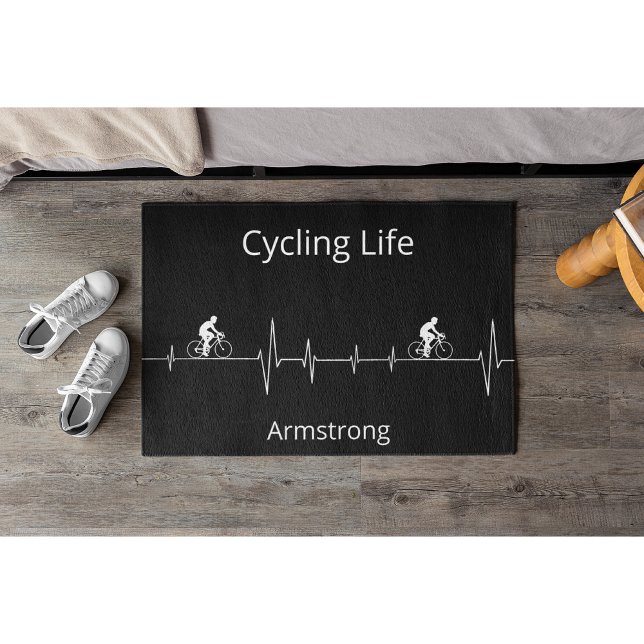 Cycling Life, Heartbeat customizable Doormat (Creator Uploaded)