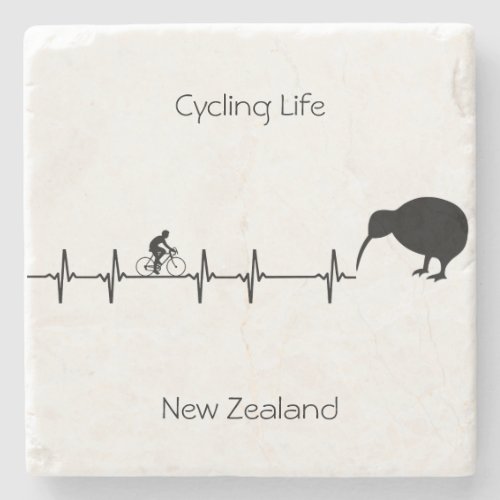 Cycling Life New Zealand customizable Stone Coaster