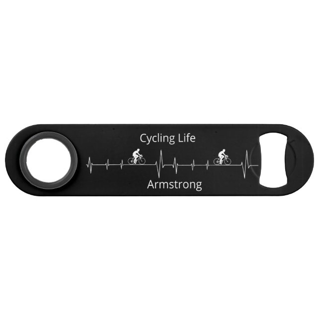 Cycling Life Personalized Heartbeat Design Bar Key (Front (Horizontal))