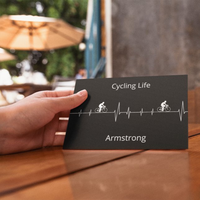 Cycling Life Personalized Heartbeat Design Holiday Postcard (Creator Uploaded)