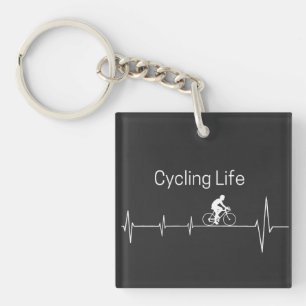 Cycling Life Personalized Heartbeat Design Keychain