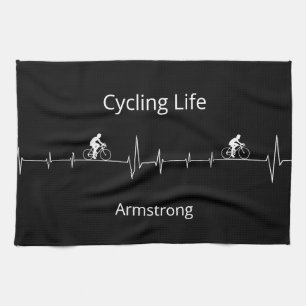 Cycling Life Personalized Heartbeat Design Kitchen Towel