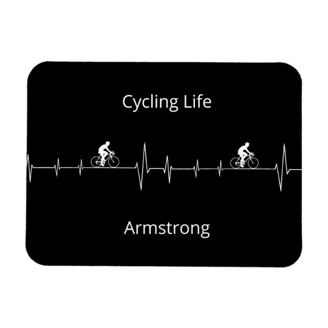 Cycling Life Personalized Heartbeat Design Magnet (Horizontal)