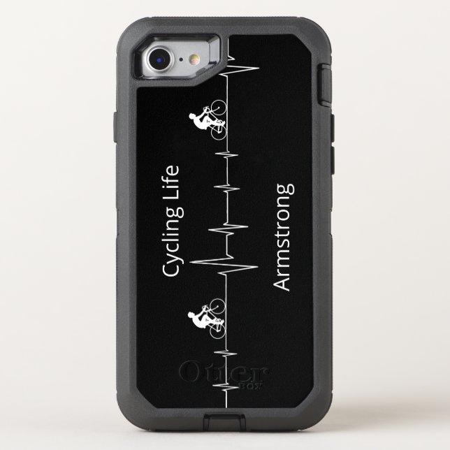 Cycling Life Personalized Heartbeat Design Otterbox iPhone Case (Back)