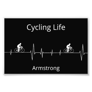 Cycling Life Personalized Heartbeat Design Photo Print