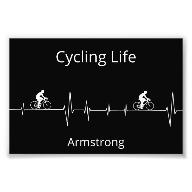 Cycling Life Personalized Heartbeat Design Photo Print (Front)
