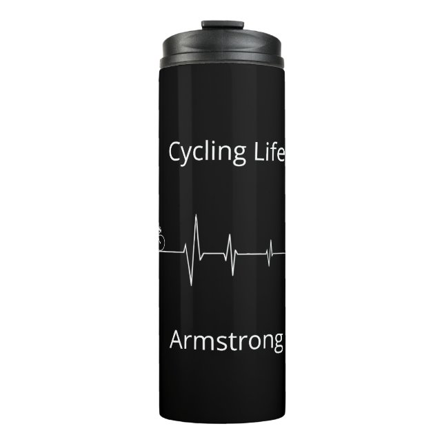 Cycling Life Personalized Heartbeat Design Thermal Tumbler (Front)