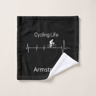 Cycling Life Personalized Heartbeat Design Wash Cloth