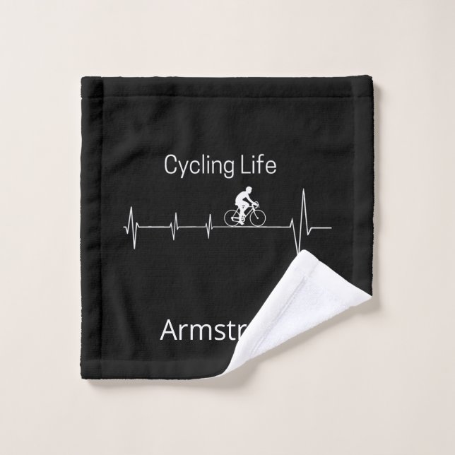 Cycling Life Personalized Heartbeat Design Wash Cloth (Wash Cloth)