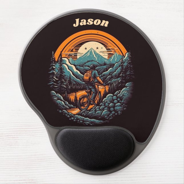 Cycling Life, retro customizable Gel Mouse Pad (Front)