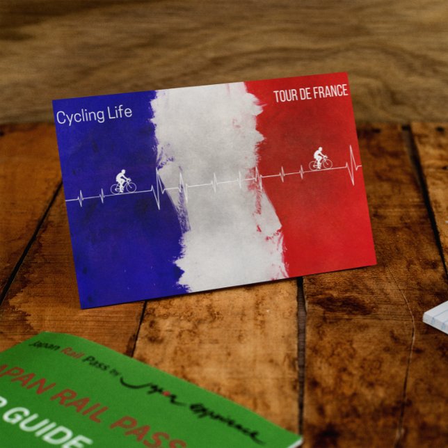 Cycling Life Tour de France Heartbeat French Flag  Card (Creator Uploaded)