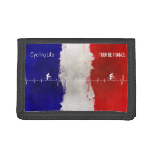 Cycling Life Tour de France Heartbeat French Flag Tri-fold Wallet