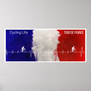 Cycling Life Tour de France Heartbeat French Poster