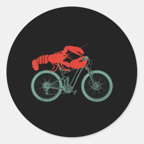 Cycling Lobster MTB Cycologist Funny Cyclist Classic Round Sticker