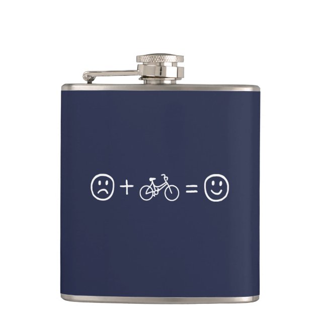 Cycling Makes You Happy Flask (Front)
