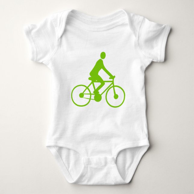Cycling - Martian Green Baby Bodysuit (Front)