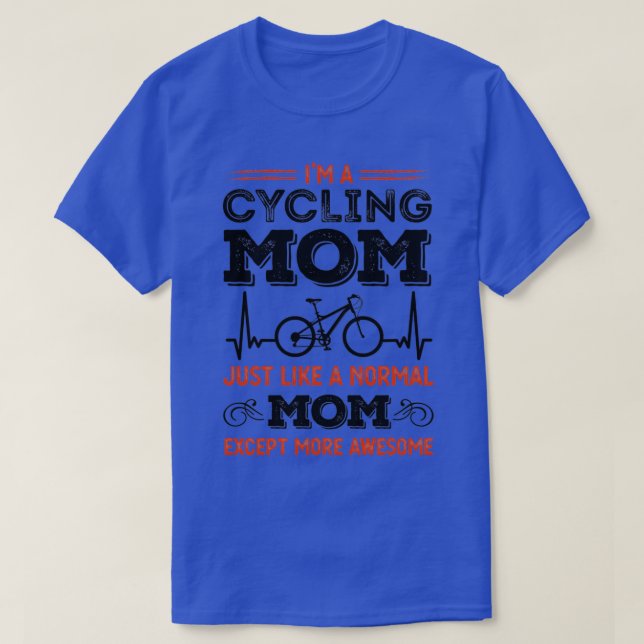Cycling Mom Heartbeat Awesome Cycle Gift T-Shirt (Design Front)