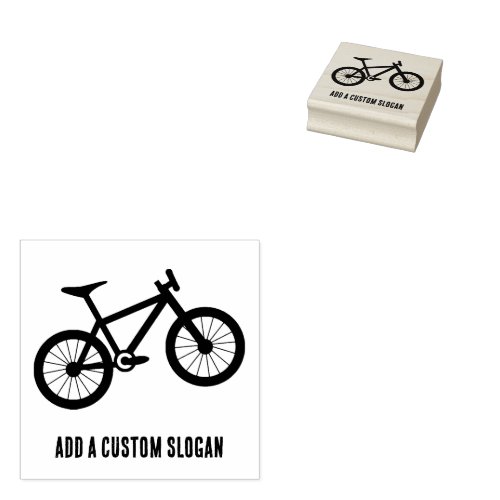 Cycling _ Mountain Bike Sports with Your Own Text  Rubber Stamp