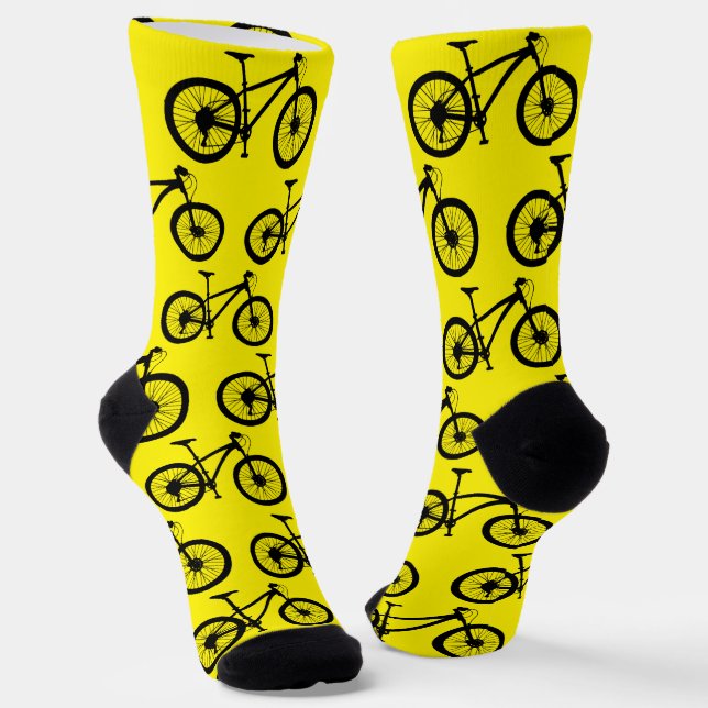 Cycling Mountain Biking Cyclist Yellow Socks (Angled)