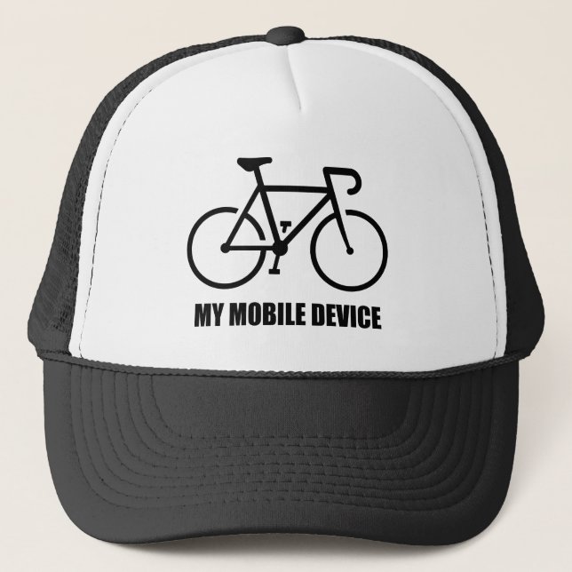 Cycling, My Mobile Device Trucker Hat (Front)