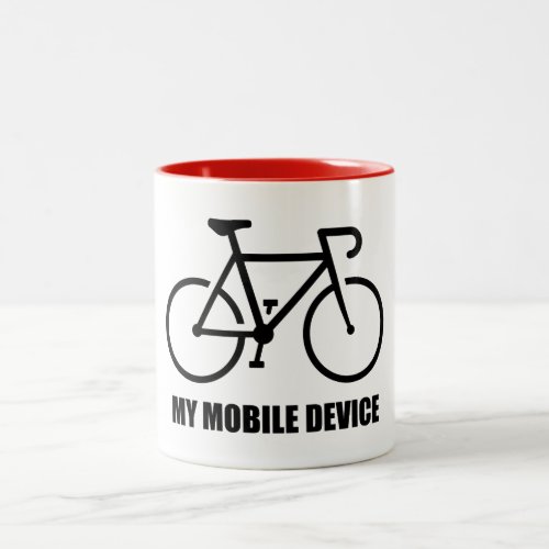 Cycling My Mobile Device Two_Tone Coffee Mug