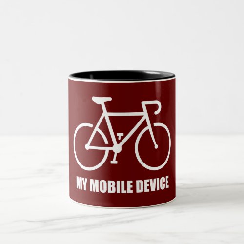 Cycling My Mobile Device Two_Tone Coffee Mug