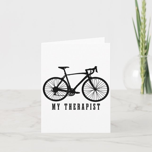 Cycling My Therast Funny Road Bike  Card (Front)