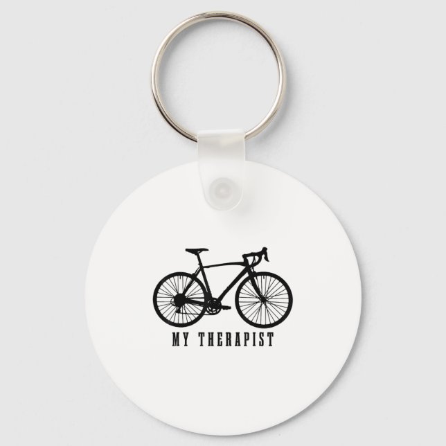 Cycling My Therast Funny Road Bike  Keychain (Front)